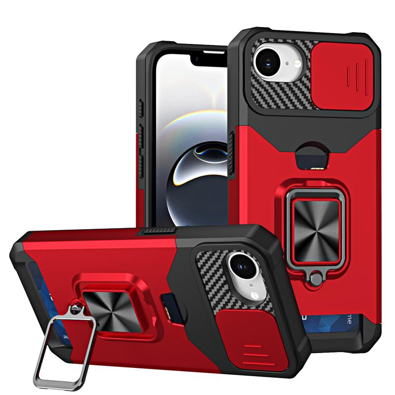 Ударопрочный тяжелый жесткий чехол с металлической подставкой и слотом для карт для iPhone 16 Pro Max 15 Pro Max 14 Pro Max