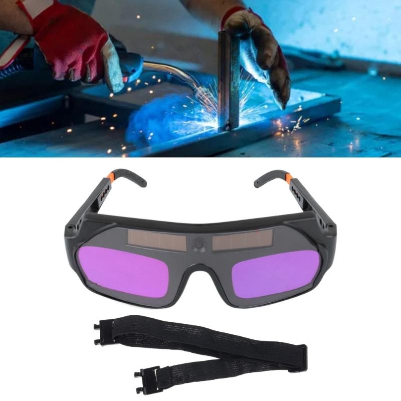 Автоматически затемняющиеся солнечные сварочные очки для металлообработки, защитные с ремешками, подходят для использования в помещении и на улице