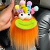 Cute Antenna Beeping Lips Long Hair Monster Car Keychain Pendant Book Bag Pendant Plush Doll Gift