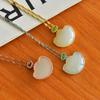 Natural Hotan Jade pendant S925 silver inlaid pendant for women's simple Chinese style with certificate