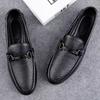 Туфли Doudou 2025 новые мужские туфли летние дышащие кожаные туфли на одной педали ленивые туфли из мягкой кожи с мягкой подошвой мужские