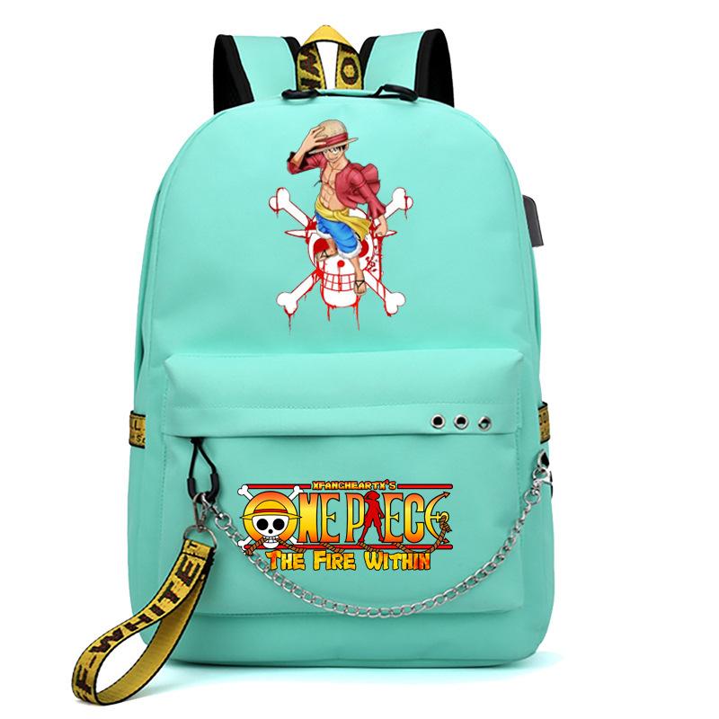 USB студенческая школьная сумка дорожный рюкзак с принтом One Piece повседневная модная сумка