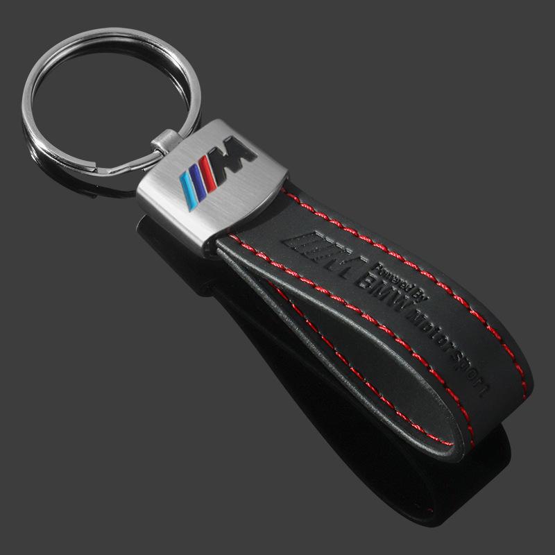 For BMW M E46 E90 E60 Zinc Alloy Car Keychain Leather Key Rings For BMW M Emblem E46 E36 E34 F10 E90 F30 E60 F30 E53 E30 E92 E87 Auto Accessories q00