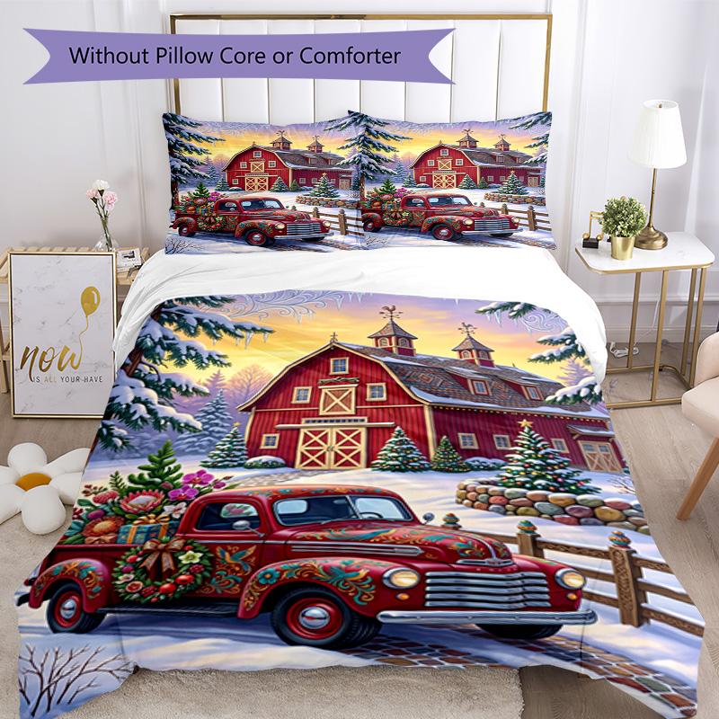 Winter Wonderland Snowman 3‑Piece Bedding Set,Soft Duvet Cover with 17 Pillowcases,Multi‑Scene Home Dorm Use,Ideal Gift for Birthday & Holiday