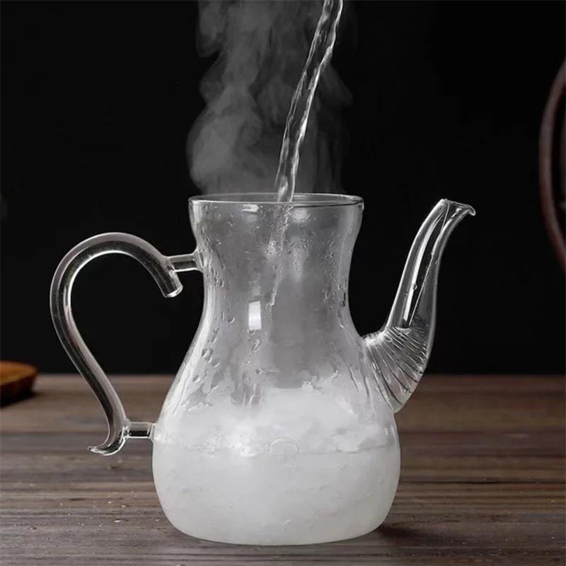 Large Capacity 1000ml High Borosilicate Arabic Glass Teapot with Filter Heat Resistant Cold Kettle Flower Tea Pot Teaware