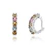 Light Luxury Precious Natural Multi-colored Tourmaline Earrings 925 Sterling Silver Birthday Gift for Ladies and Girls
