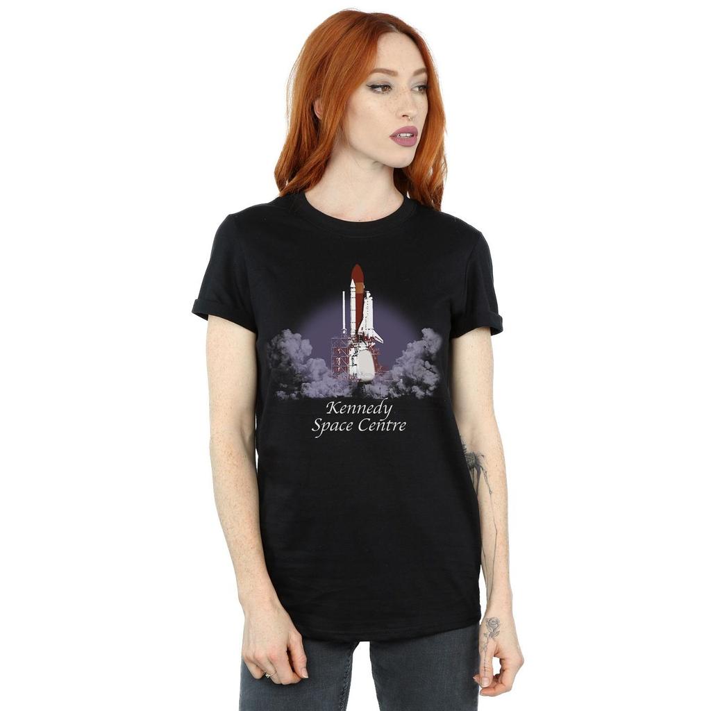 NASA Womens/Ladies Kennedy Space Centre Lift Off Cotton Boyfriend T-Shirt