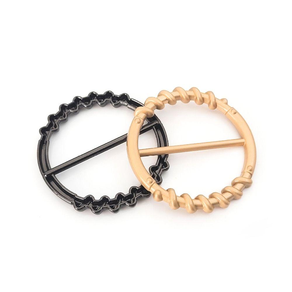 Hijab Scarf Clip Clothing Corner Knotted Buckles Multifunctional Round Metal Scarf Buckle Women