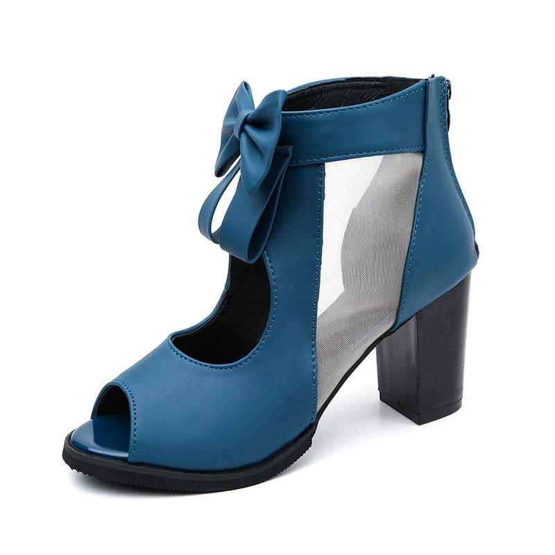 Женские туфли на платформе с застежкой-бабочкой и молнией на массивном каблуке, модные туфли-лодочки с открытым носком и бусинами