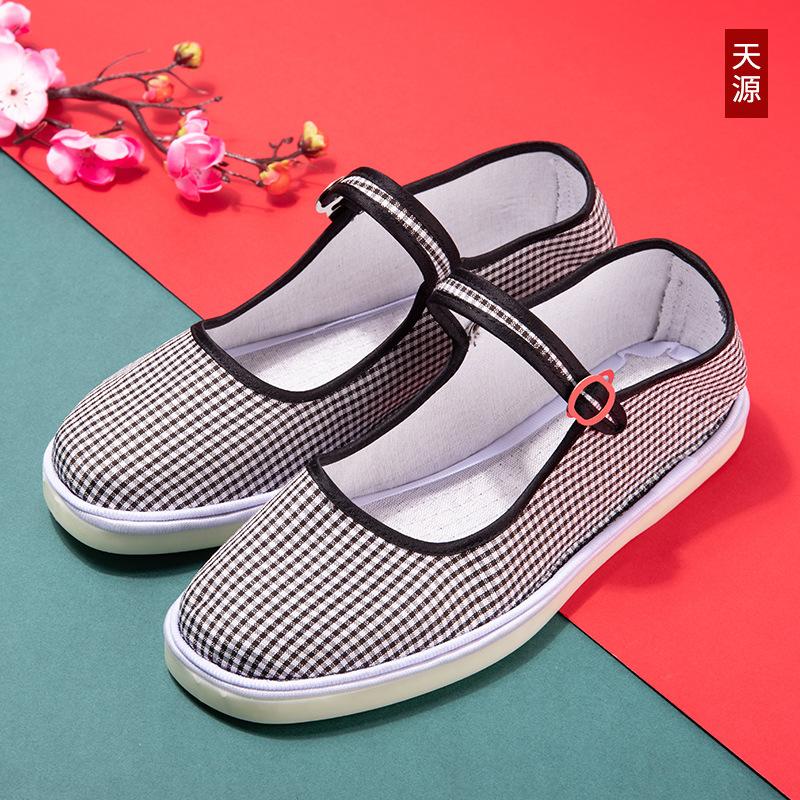 Туфли «Старый Пекин», тканевые туфли, женские туфли с вышивкой, нескользящие бабушкины туфли с одним ремешком, туфли для мам, танцевальная обувь