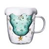 Hi Puntos 300ml Christmas Heat Resistant Double Wall Tea Coffee Glass Cup Mug Drinkware