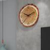 Настенные часы 12 дюймов с текстурой дерева, креативный дизайн пня, бесшумный кварцевый механизм