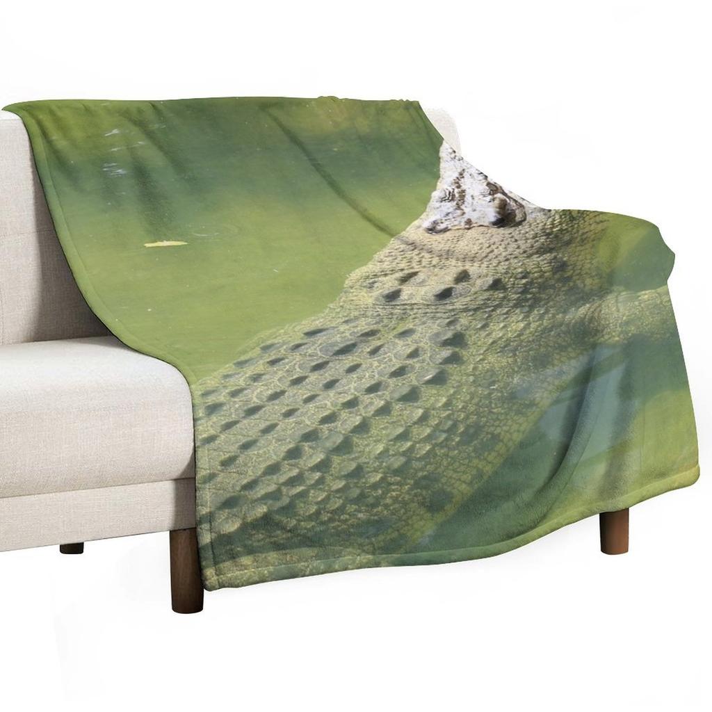 Australian saltwater crocodile Throw Blanket Designers funny gift halloween Sofa Blankets