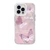 Upgraded Glitter Silver Case Flying Butterfly Printed Protective Shell Shockproof Full Back Cover for iPhone Samsung
