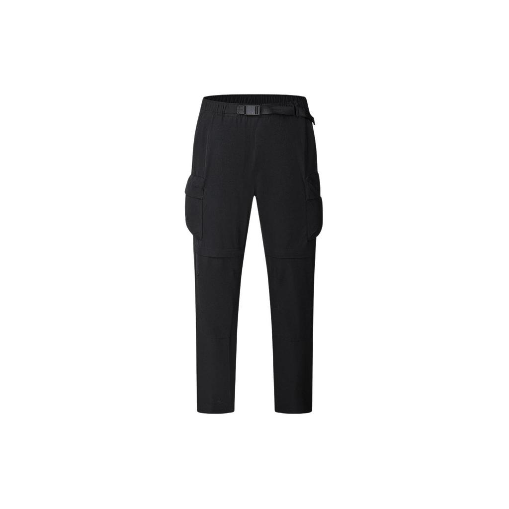 Fila Solid Color Straight Leg Sports Woven Casual Pants Men Bottoms Deep-Black A11M417804F-BK