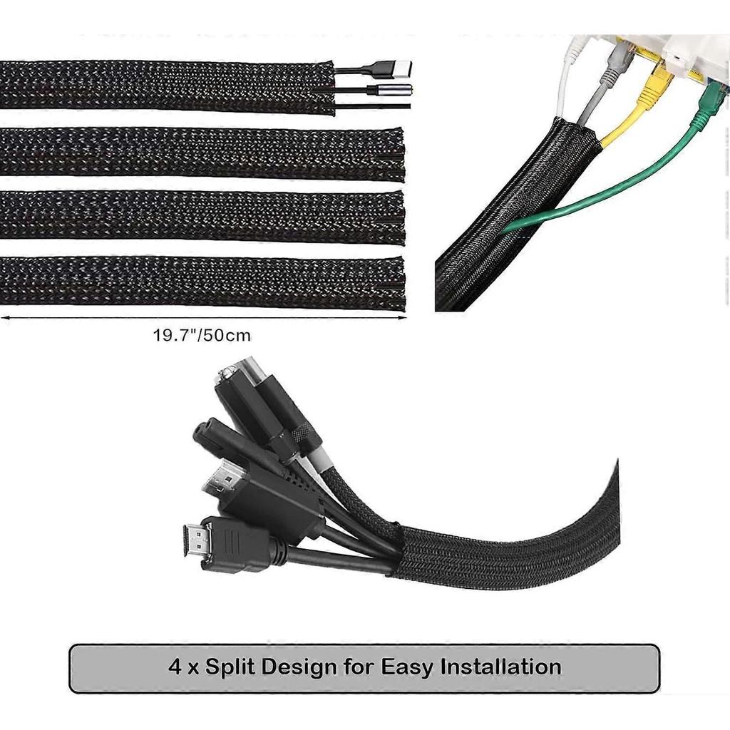 [152 pieces] Wire Management Organizer Kit (Black)