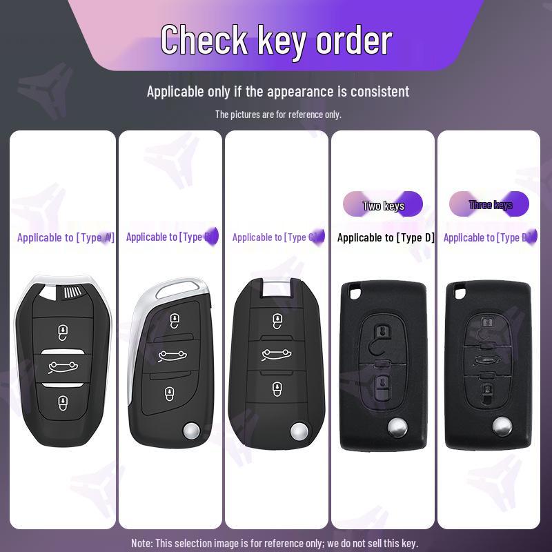 Чехол для ключа автомобиля для Dongfeng Peugeot: Совместимо с моделями 301, 308, 408, 308S, 3008, 2008