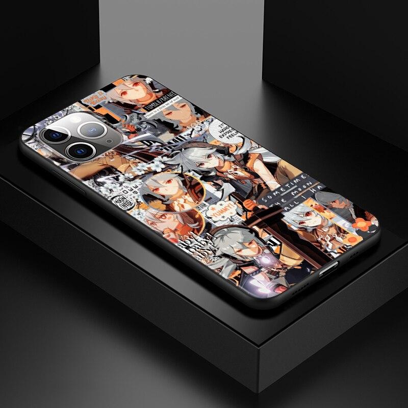 Genshin Impact для Apple iPhone 13 12 11 SE XS XR X 7 8 6 5 S mini Plus Pro MAX 2020, мягкий черный чехол для телефона