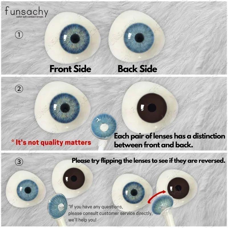 FUNSACHY 1 Pair New Color Contact Lenses for Eyes Beautiful Pupil Fashion Gray Brown Soft Lenses Yearly Cosmetics Korean Lens