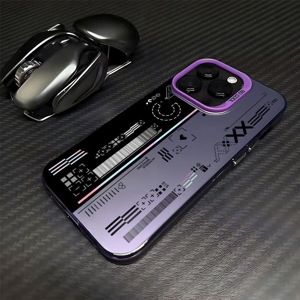 Модный игровой чехол для телефона iPhone 16 15 14 13 12 11 Pro Max X XR XS 8 7 Plus SE2, противоударный, лазерный, серебристый, матовый, задняя крышка
