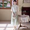 Chinese Retro Zen Style Tang Suit Cheongsam Top with Hanfu Elements for Women