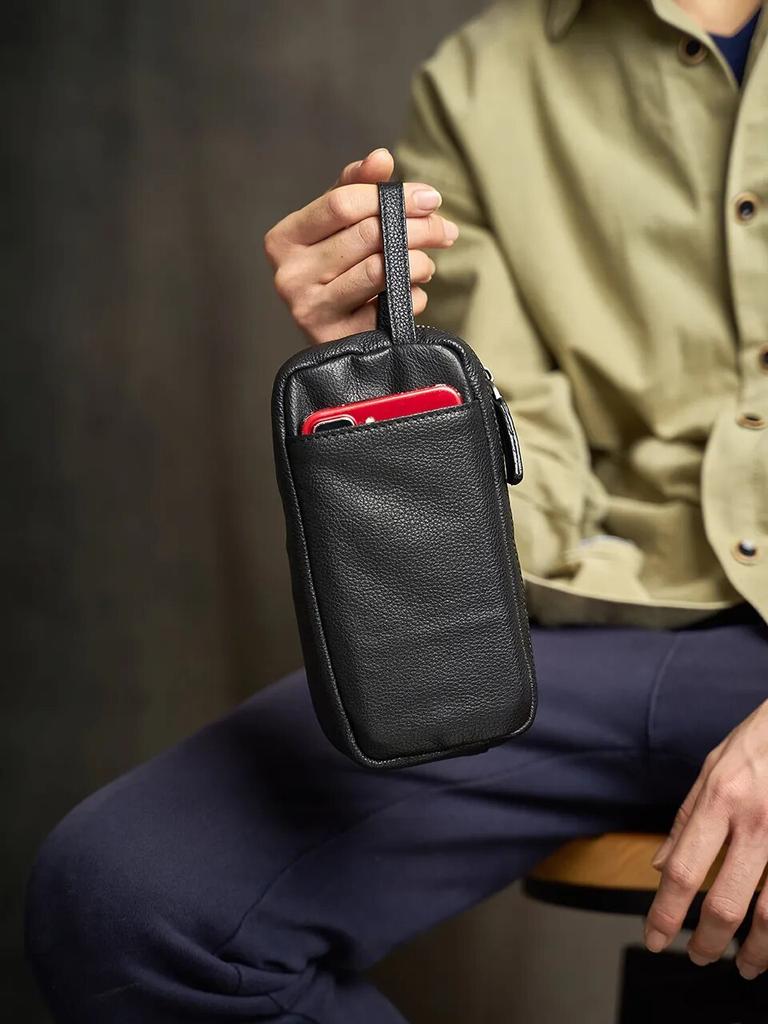 Мужской клатч из 100% натуральной кожи, женская сумка-тоут, сумка для мобильного телефона, кошелек для монет, маленькая сумка для хранения, длинный кошелек