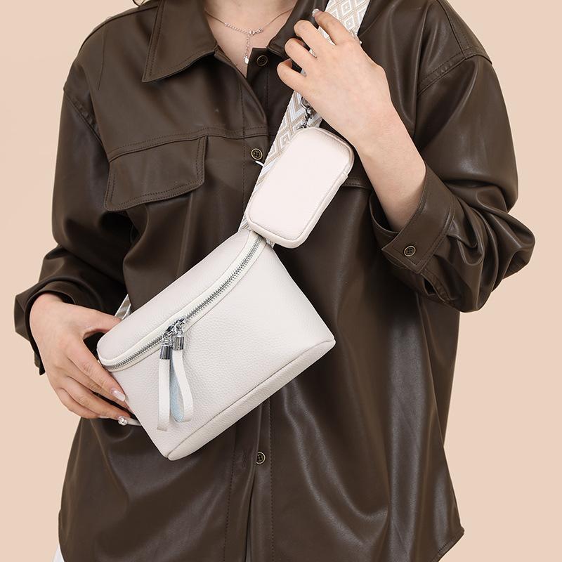 Женская сумка из натуральной кожи, простая сумка через плечо, стильная сумка-седло из коровьей кожи.