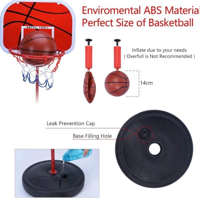 Toddler Basketball Hoop 64-165CM Height Adjustable Kids Hoop for Indoor & Outdoor Mini Basketball Goal Ball Game for Boys & Girl