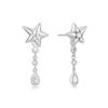 Gold Sparkling Star Drop Stud 925 Silver Earrings E066-07H