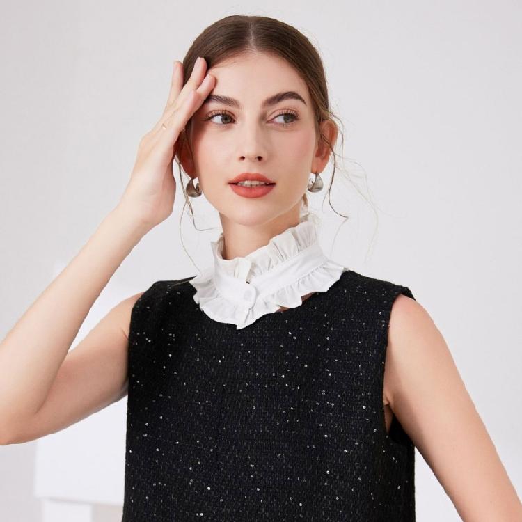 Винтажный плиссированный воротник-стойка с оборками, вставка, съемный воротник, ложный воротник блузки, жабо, чокер, модные заявления