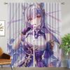 Curtains for Living Room Curtain Genshin Impact Home Interior Curtains 2 Pieces Tulle for Bedroom Halloween Decoration Partition
