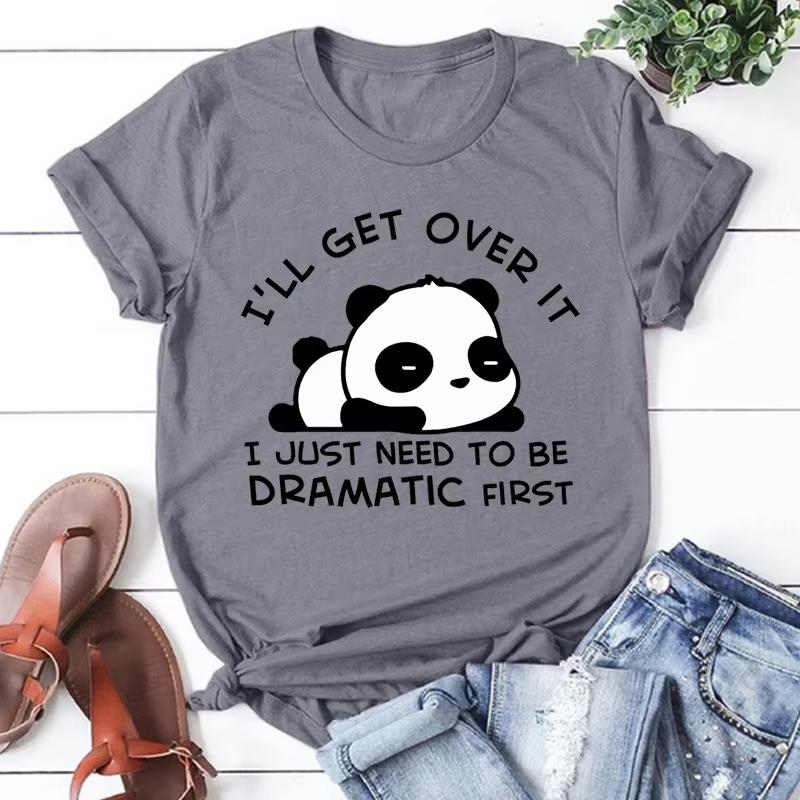 Cute Panda Printing TShirt Women Fashion Casual Tees Round Neck TShirt