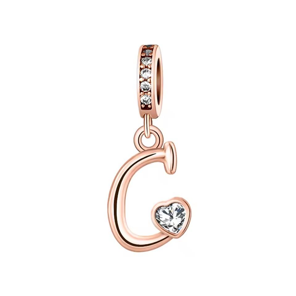 Новый медный с покрытием Rose Gold, Light Gold, двухцветный, с 26 английскими буквами, подвеска-шарм, совместим с браслетами, ожерельями, для самостоятельного изготовления украшений