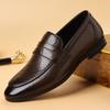 New Shoes for Men Fashion Leather Casual Shoes Simple Designer Dress Shoes Slip-on Loafers