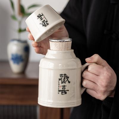 Высококачественная маленькая кружка-термос с крышкой, керамическая чашка для тушения, китайская термобутылка большой вместимости, офисная чашка с ручкой