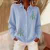 2025 Women's 3D Print Lapel Cardigan Shirt - Christmas Autumn/Winter Collection