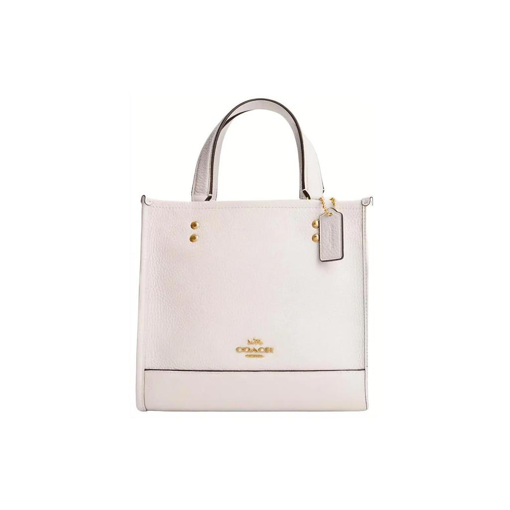 COACH Dempsey Cow Leather Tote Bag , Shopping Bag , Shoulder Bag , Crossbody Bag , Handbag Small Women's Chalk White (Unisex) Handbags