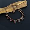 Garnet Copper Electroformed Necklace with Adjustable Chain, Handmade Gemstone Jewelry Necklace For Memorial Day