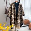 Source Shawl Multi-Style Large Grid Jacquard Cloak With Tassel Shawl Scarf Women