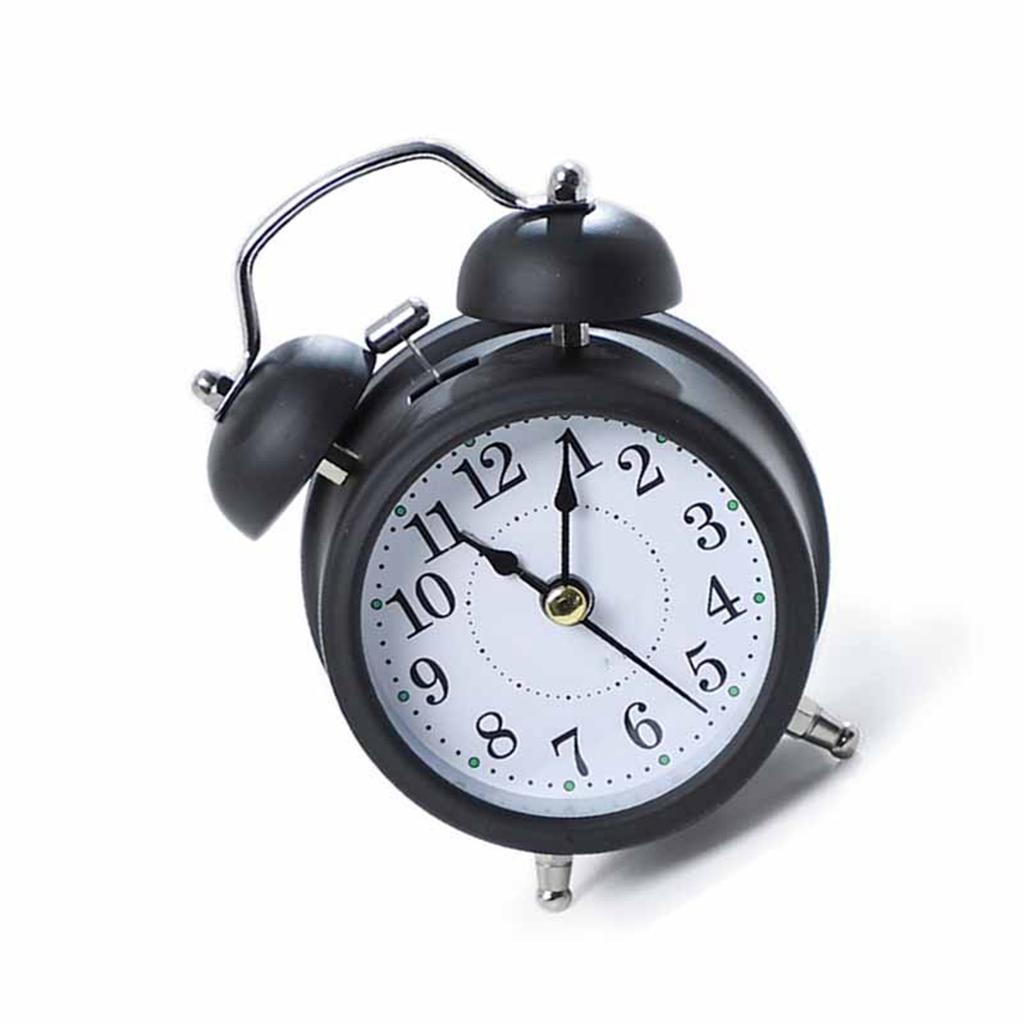 3 Inch Twin Bell Alarm Clock Modern Metal Mechanical Bedside Ringing Alarm Clock Battery Operated