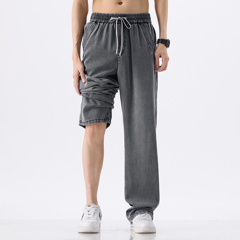 Мужские летние тонкие свободные прямые прохладные брюки для мужчин