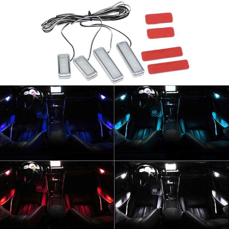 2025 New 4Pcs LED Car Interior Lamp Night Led Decoration Mini Light Ambient Lighting Car Styling Light
