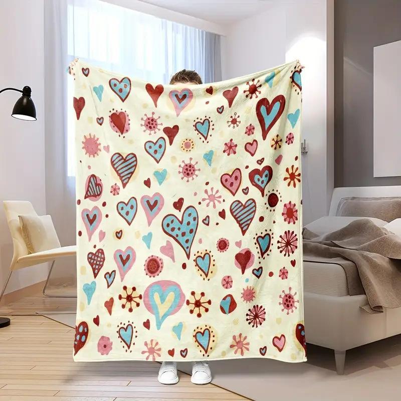 Simple cartoon digitalprinted polyester Bedroom velvet flannel soft sofa cover blanket Fleece soft sofa cover blankets for beds