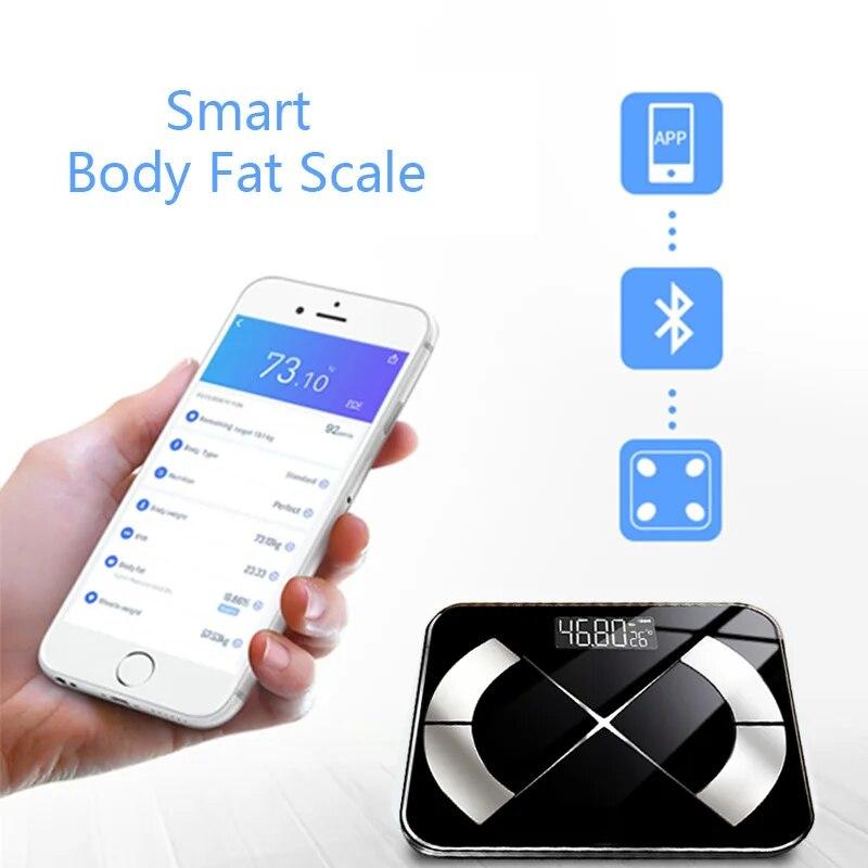 Body Fat Scale Smart Wireless Digital Bathroom Weight Scale Body Composition Analyzer With Smartphone App Bluetooth-compatible