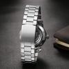 Oidea Men's Octagonal Automatic Mechanical Watch Silver Business Classic Simple Gear Style Luminous Stainless Steel Durable Gift