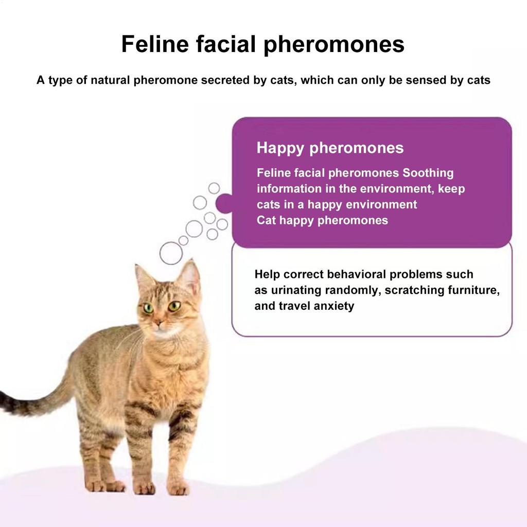 48ml 1 Diffuser 2 Soothing Liquid Pheromones Emotion Stabilizing Anti-Stress Electric Heating Cat Soothing Pheromone Agent Set