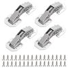 Sliding Hinges, Cabinet Hinges, Set of 4, Stainless Steel, Hidden Hinge Repair, Fixing Hardware for Doors, Furniture Doors, Shoe Cabinets, She