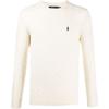 Polo FW21 Chunky Knit Logo Embroidered Pullover Sweater Men Sweater White 710719546001