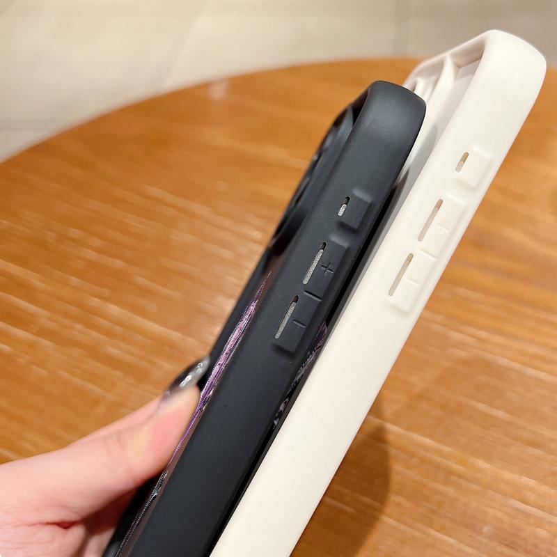 Мягкий чехол для телефона с принтом фиолетовой кристальной розы для iPhone 16 Pro Max 15 14 Pro 13 12 11 XS XR 8 7, модный противоударный чехол из ТПУ для защиты объектива, матовый чехол