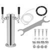Dual Taps Stainless Steel Draft Beer Tower Dispense Drinking Chrome Faucet for Home Bar Pub Use